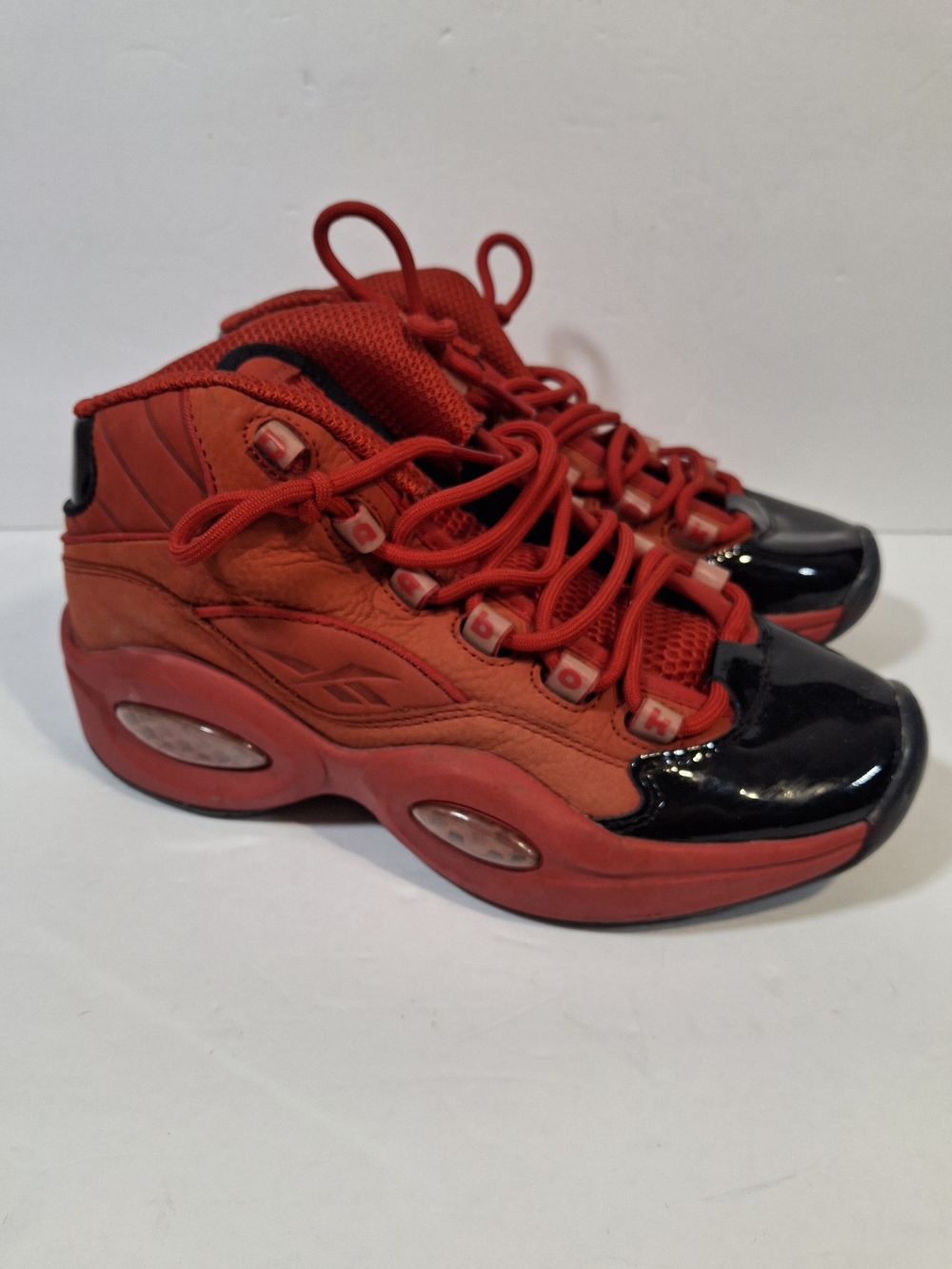 Reebok Allen Iversons "Heart Over Hype" Youth Red Black Athletic Sneakers